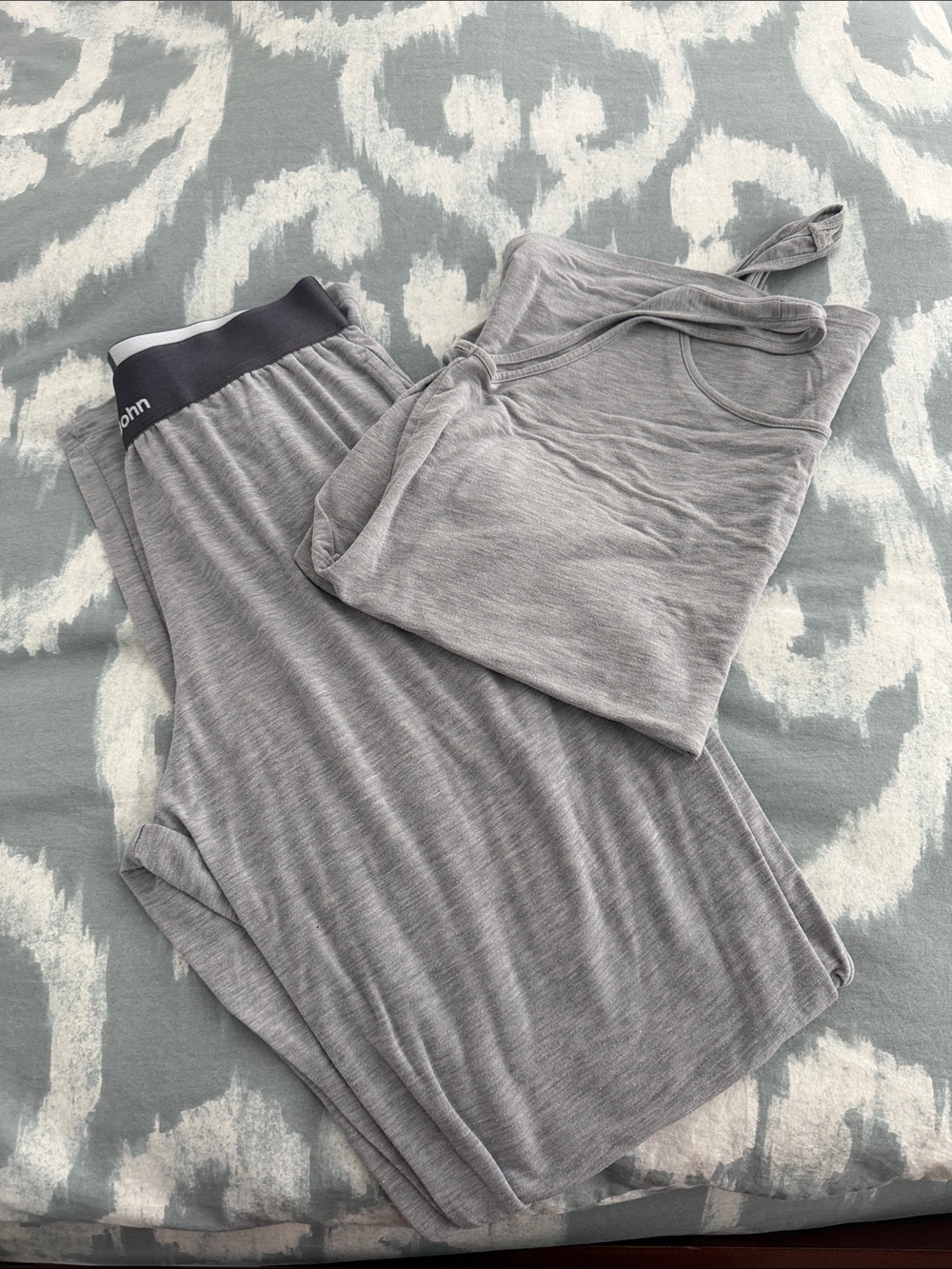 Tommy John Light Gray Sleep Tank & Lounge Pant Set